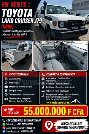 Nouveau Toyota Land Cruiser 79 Series 2025 Blanc