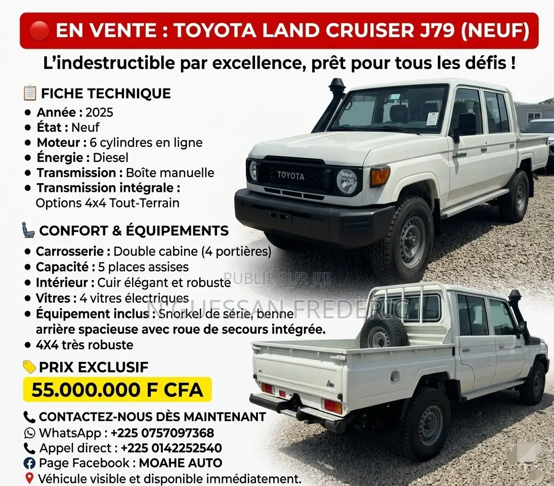 Nouveau Toyota Land Cruiser 79 Series 2025 Blanc