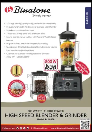 Super Mixeur Binatone 2 En 1 - 800w