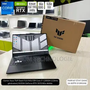 Ordinateur portable Asus TUF Dash F15 16GB Intel Core i7 SSD 512GB