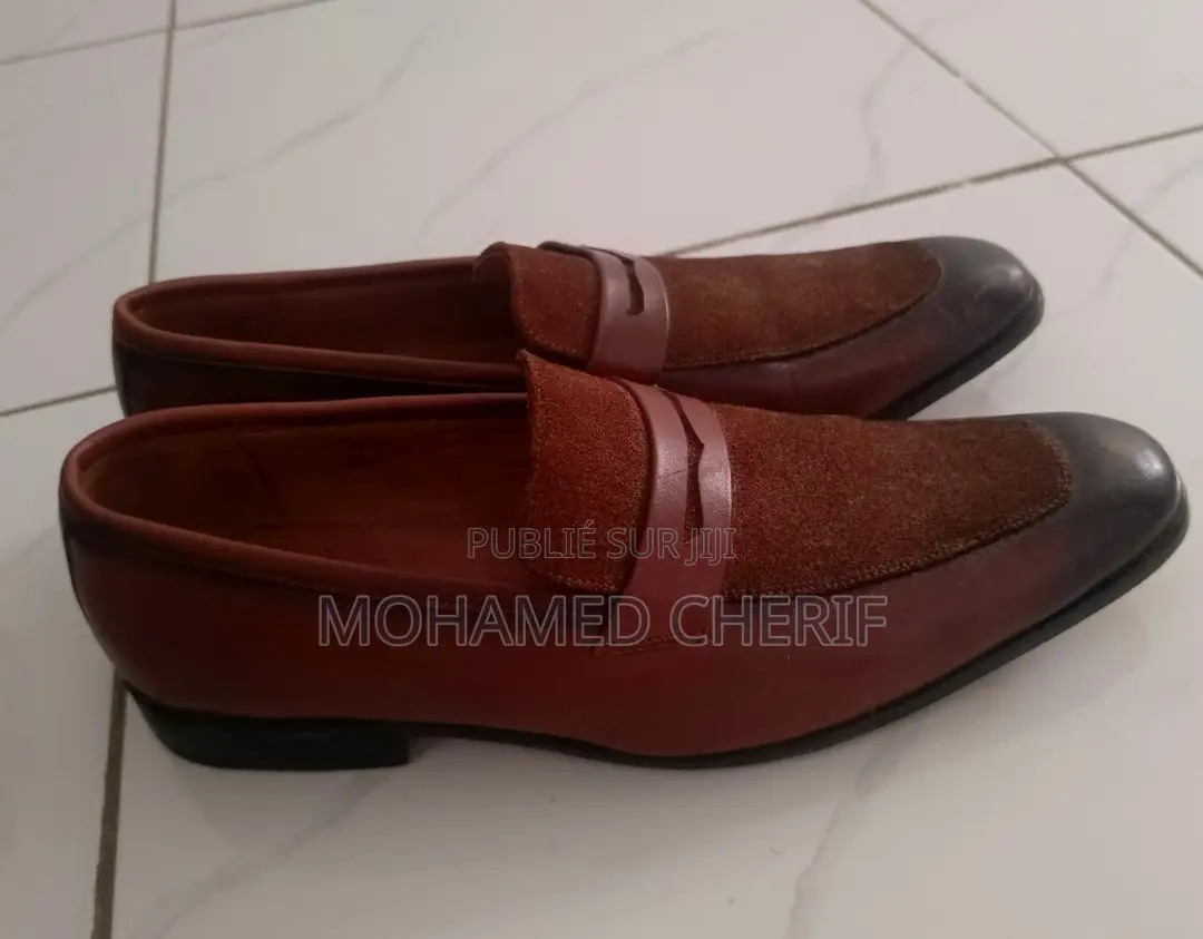 Chaussures Mocassins Pour Homme en Cuir Marron Avec Finition Daim.