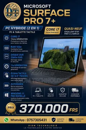 Microsoft Surface Pro 7+ 16GB Intel Core i7 SSD 256GB