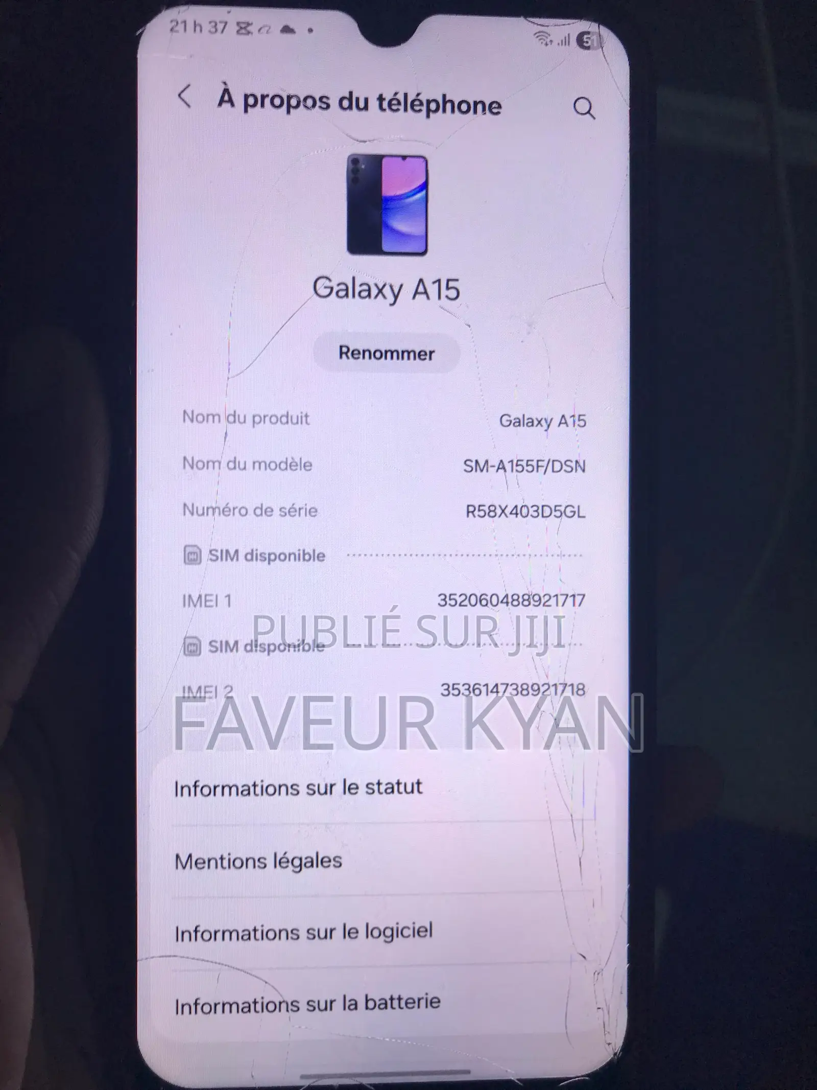 Samsung Galaxy A15 128 GB Bleu