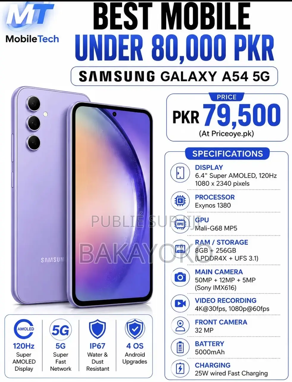 Nouveau Samsung Galaxy A54 5G 128 GB Gris