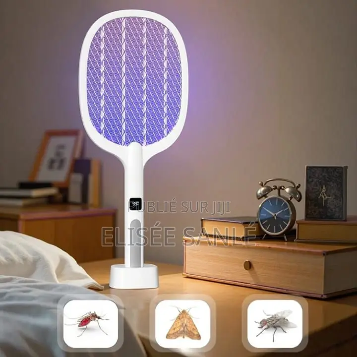 Raquette Anti-Moustique Électrique 2 en 1