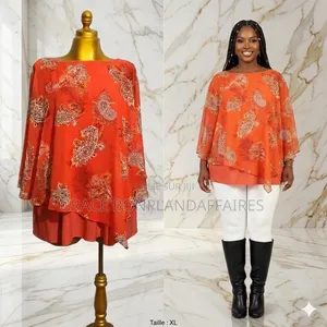 Tunique Orange Femme Xl Avec Motif Paisley. Solde : 1500fcfa
