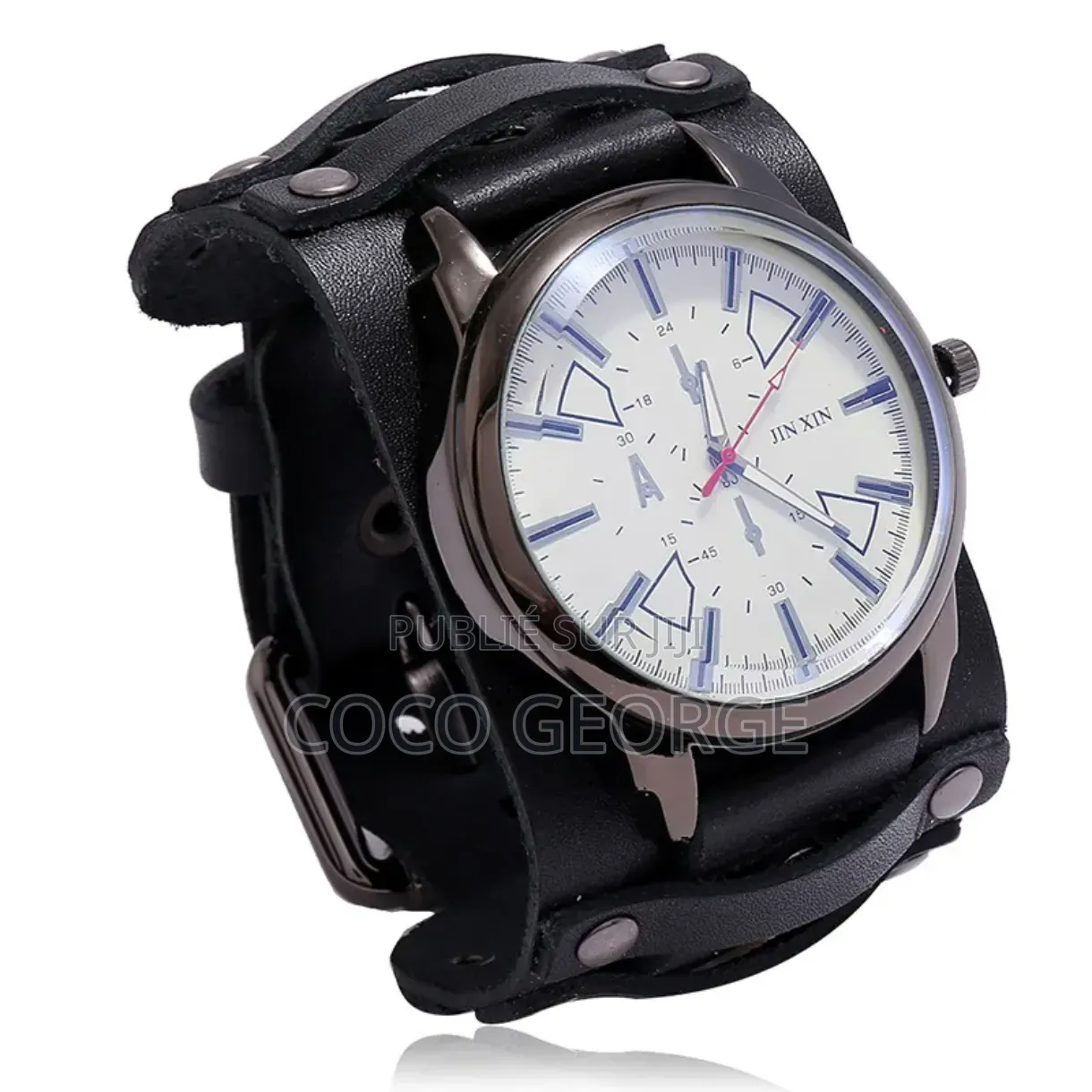 Montre Bracelet en Cuir Véritable Vintage Rétro