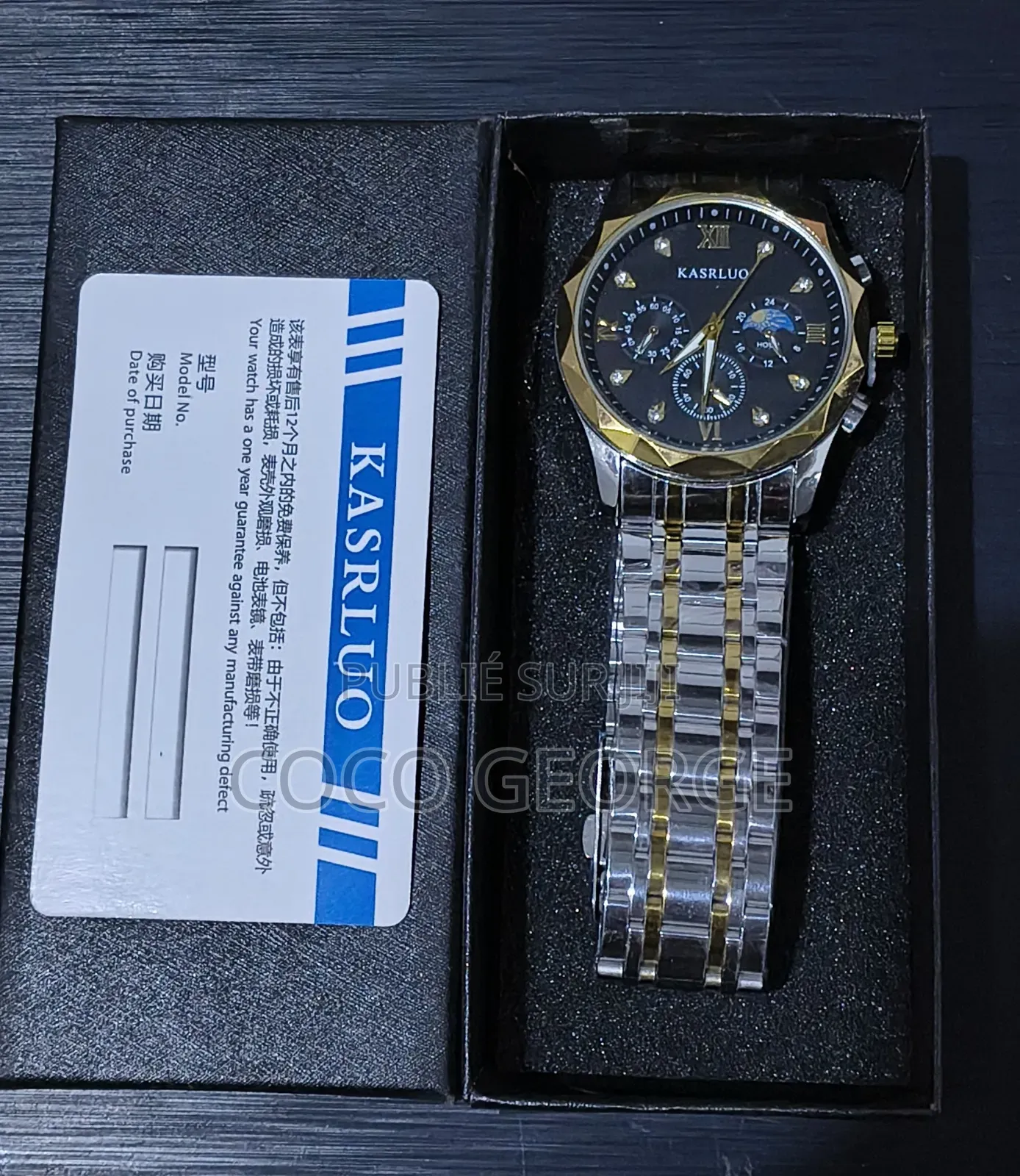 Montre Kasrluo Véritable Vintage en Acier Inoxydable Pour Homme