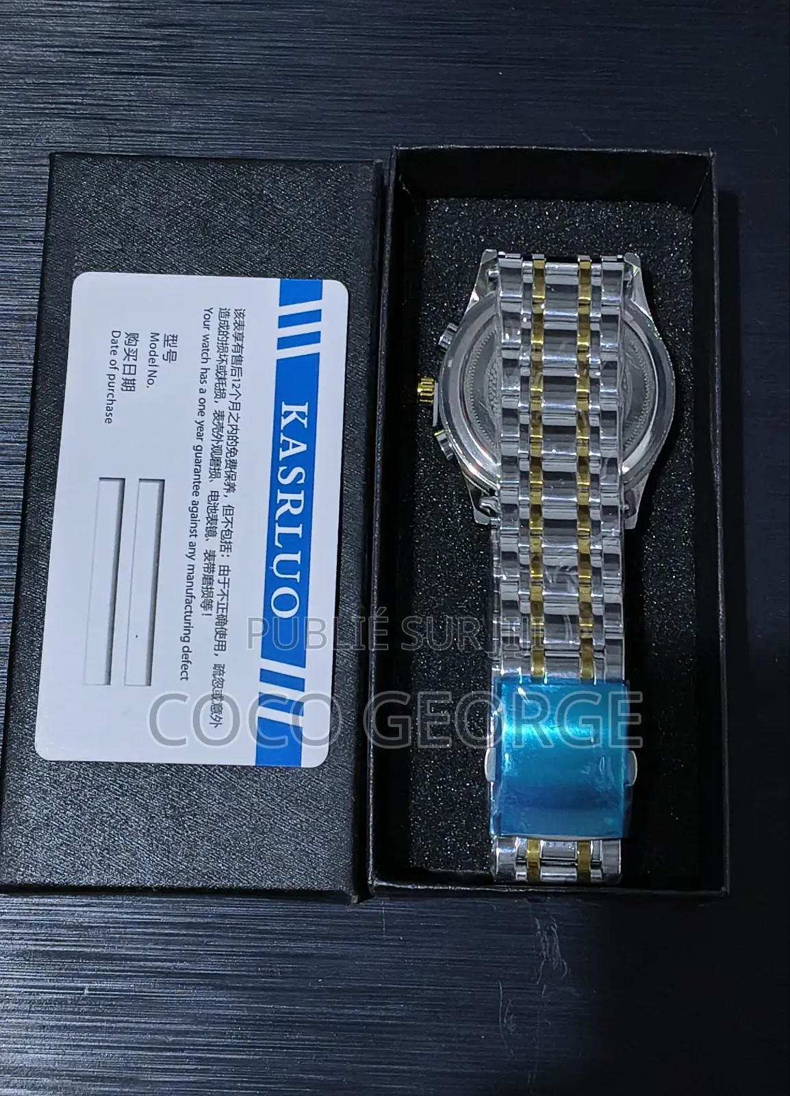 Montre Kasrluo Véritable Vintage en Acier Inoxydable Pour Homme