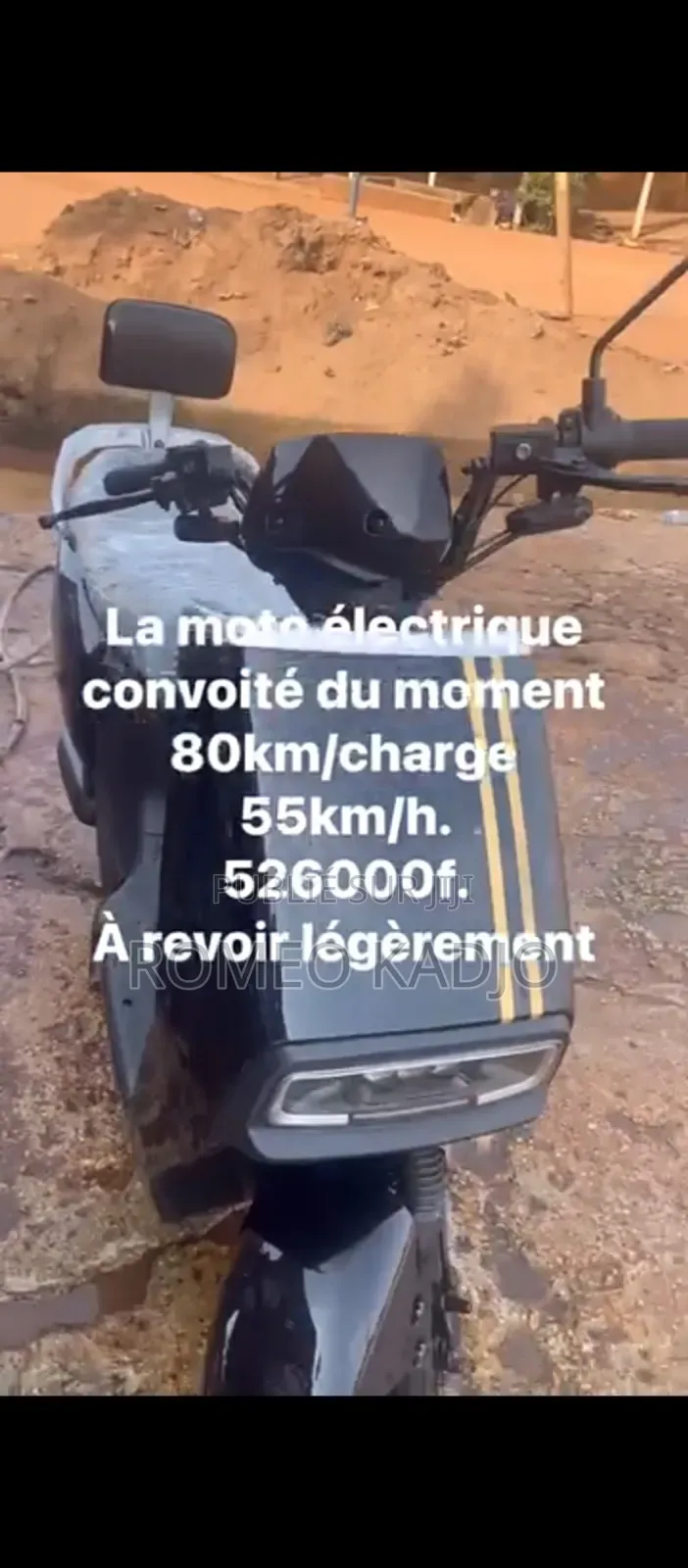 Moto Électrique Dechargé a Plat a Vendre Bon Prix A325mil