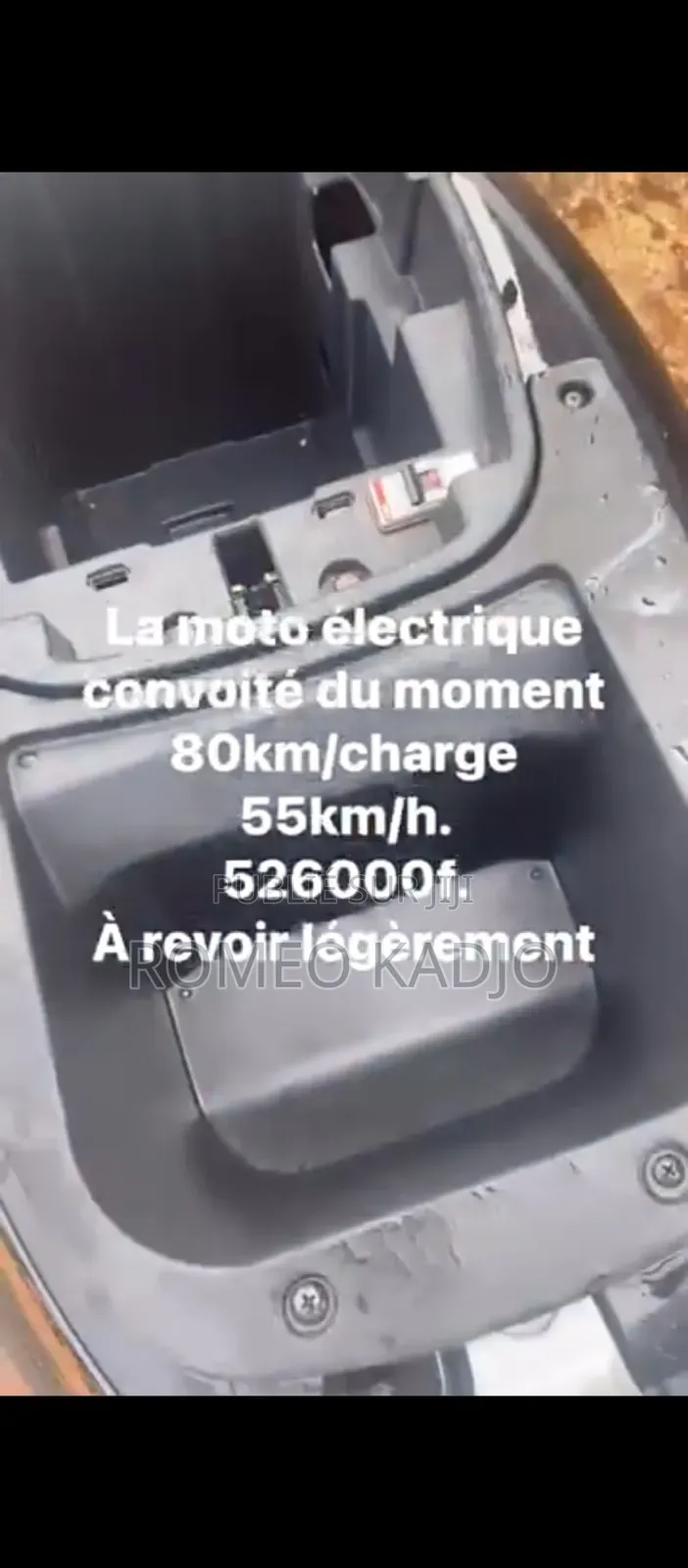 Moto Électrique Dechargé a Plat a Vendre Bon Prix A325mil