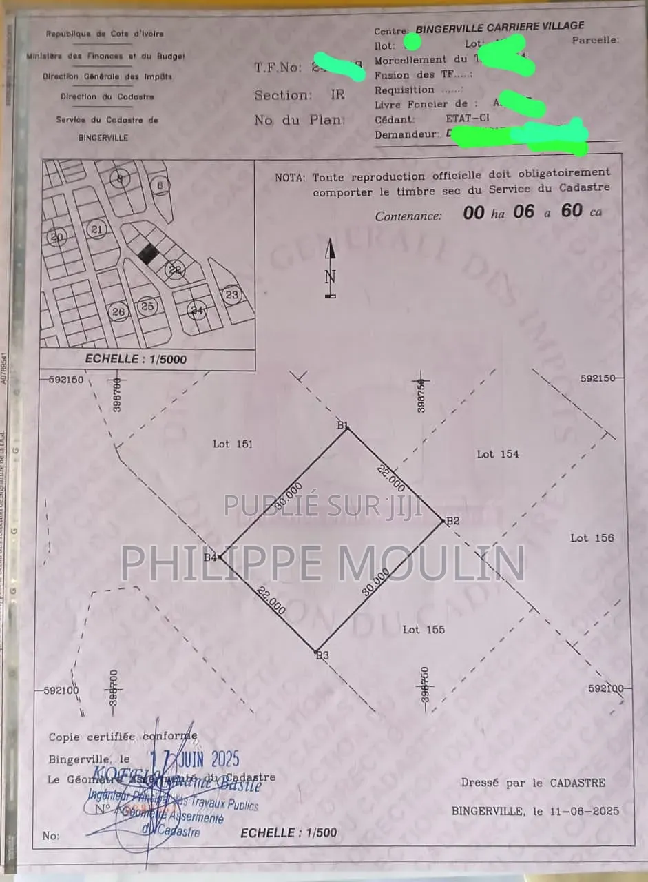 Terrain en Vente a Yamoussoukro Kokrenou Ouest