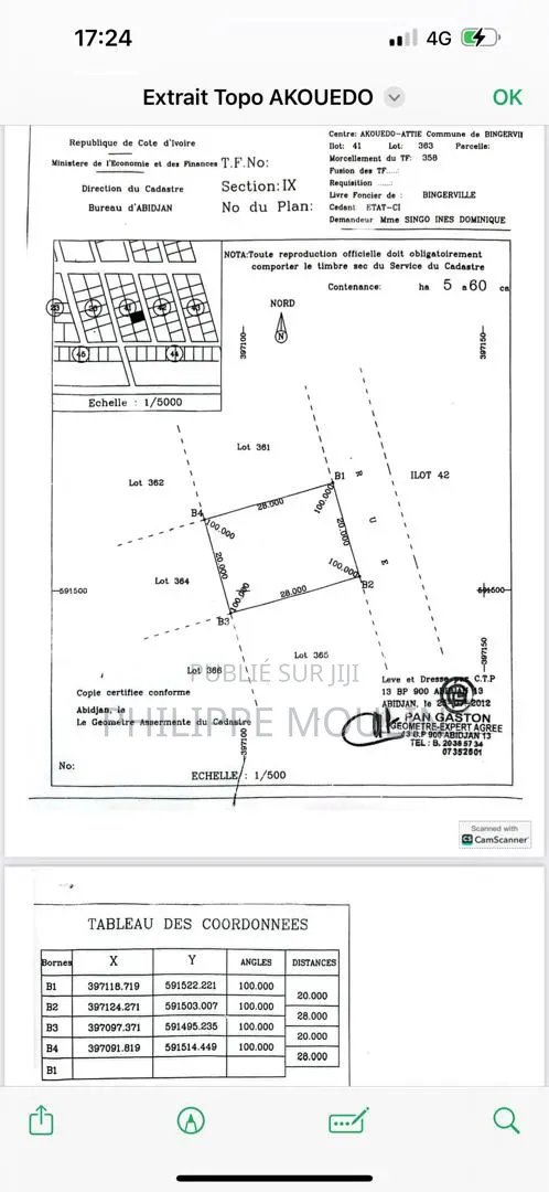 Terrain en Vente a Yamoussoukro Kokrenou Ouest