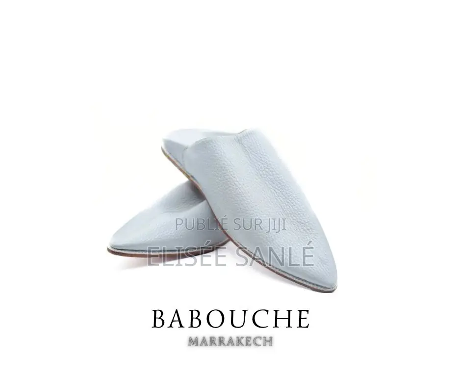 Babouche Homme en Cuir Gris