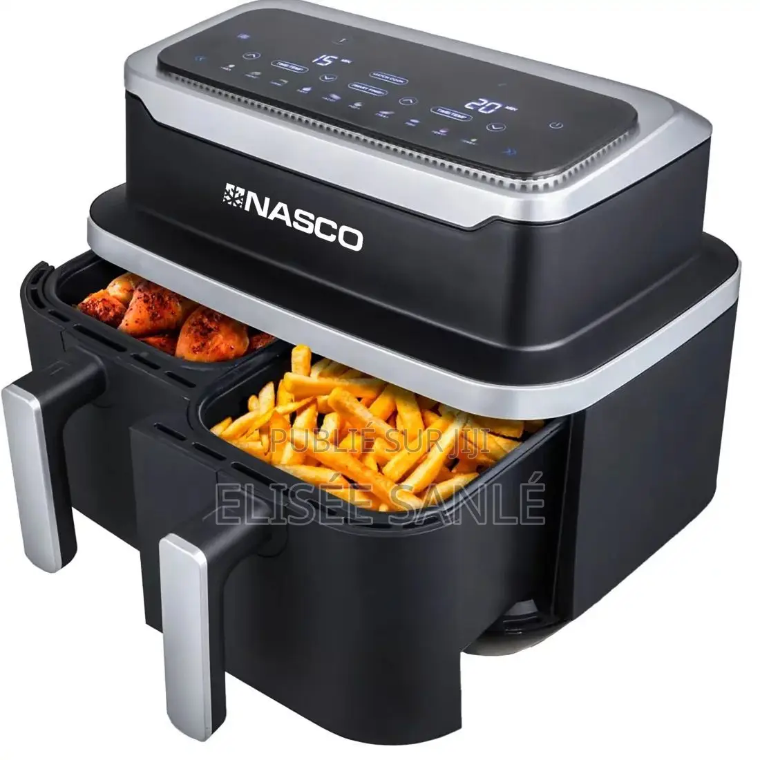 Nasco Friteuse À Air Noir-Inox 8,4l