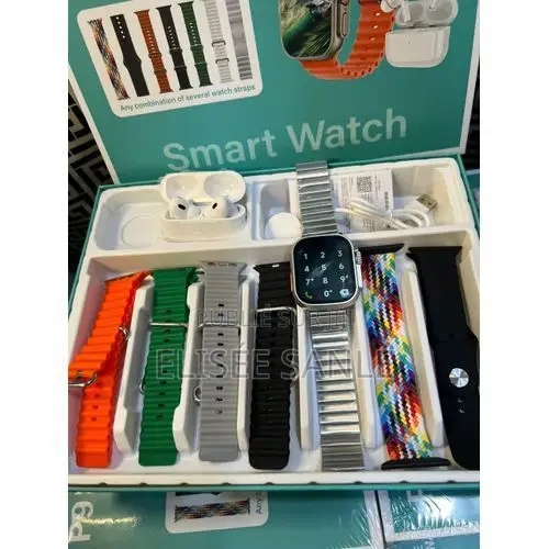 Smartwatch Multifonctions + 6 Bracelets + Écouteurs Sans Fil