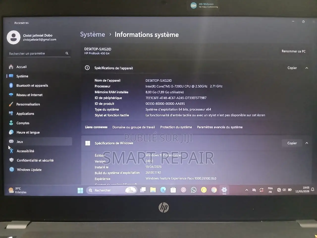 Ordinateur portable HP ProBook 430 G3 8GB Intel Core i5 HDD 500GB