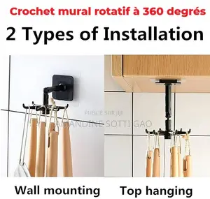 Crochet Mural Rotatif À 360 Degrés(4 Crochets)