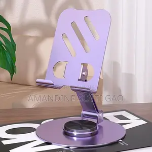 Support De Téléphone Et Tablette Entièrement en Métal. 360° Rotatif.