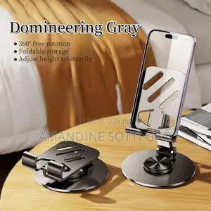 Support De Téléphone Et Tablette Entièrement en Métal. 360° Rotatif.