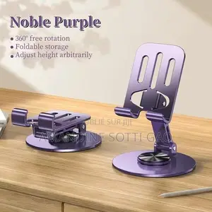 Support De Téléphone Et Tablette Entièrement en Métal. 360° Rotatif.