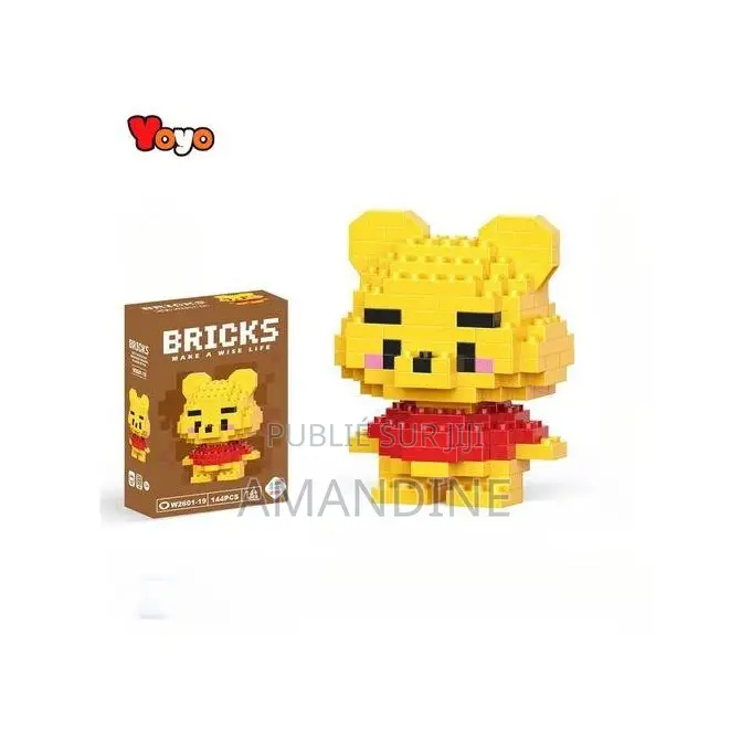 Jouets De Briques De Construction À Petites Particules Ours Jaune