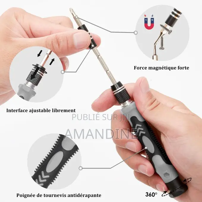 Mythco Kit De Réparation 122 en 1 - Tournevis Précision