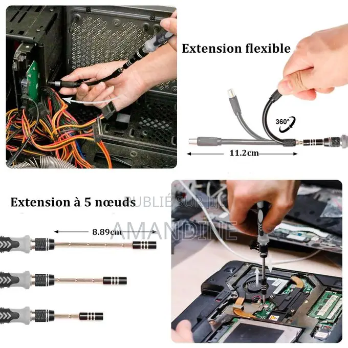 Mythco Kit De Réparation 122 en 1 - Tournevis Précision