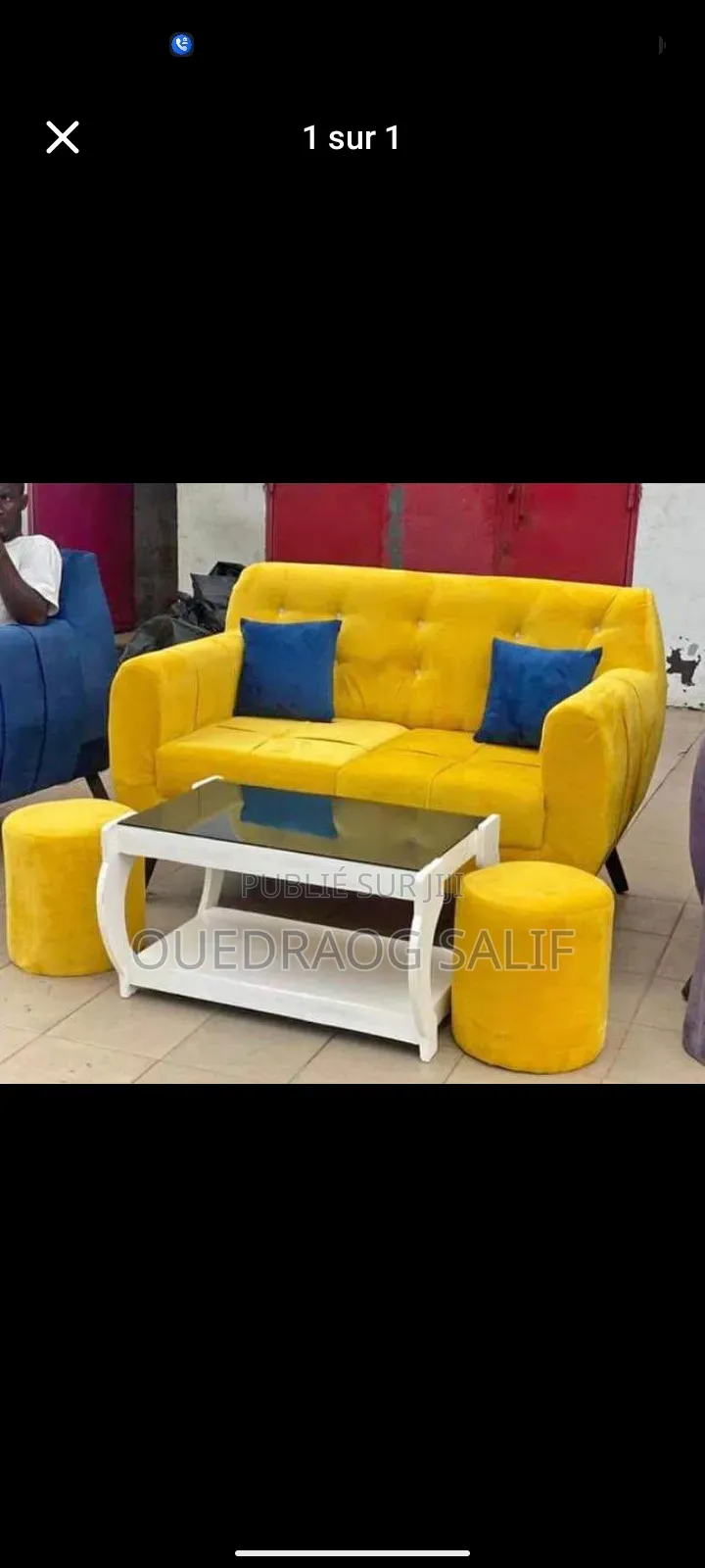 Foteuill Table Coussin Et Pouf Deux Places