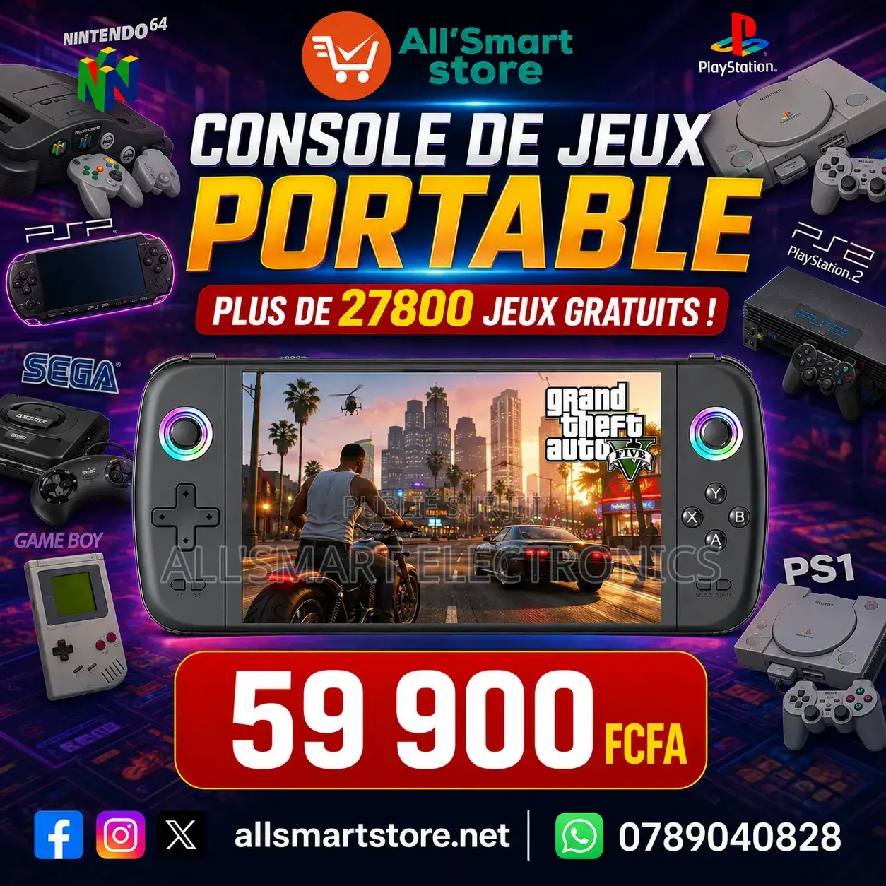 Console De Jeux Vidéo Portable M27 Plus De 27800 Jeux Gratuits