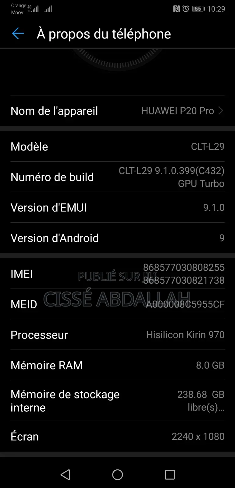 Huawei P20 Pro 128 GB Bleu