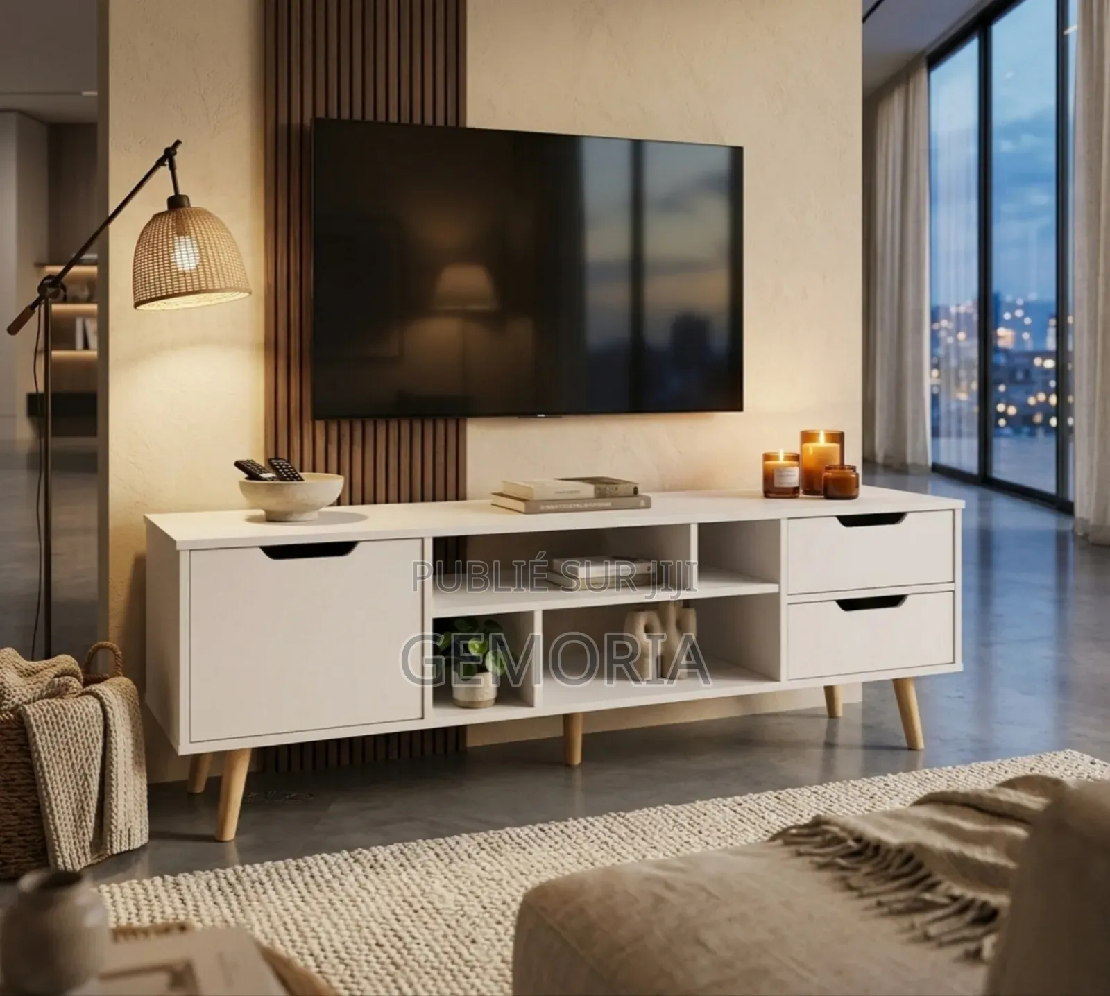 Meuble Tv Scandinave Blanc. Livraison Gratuite