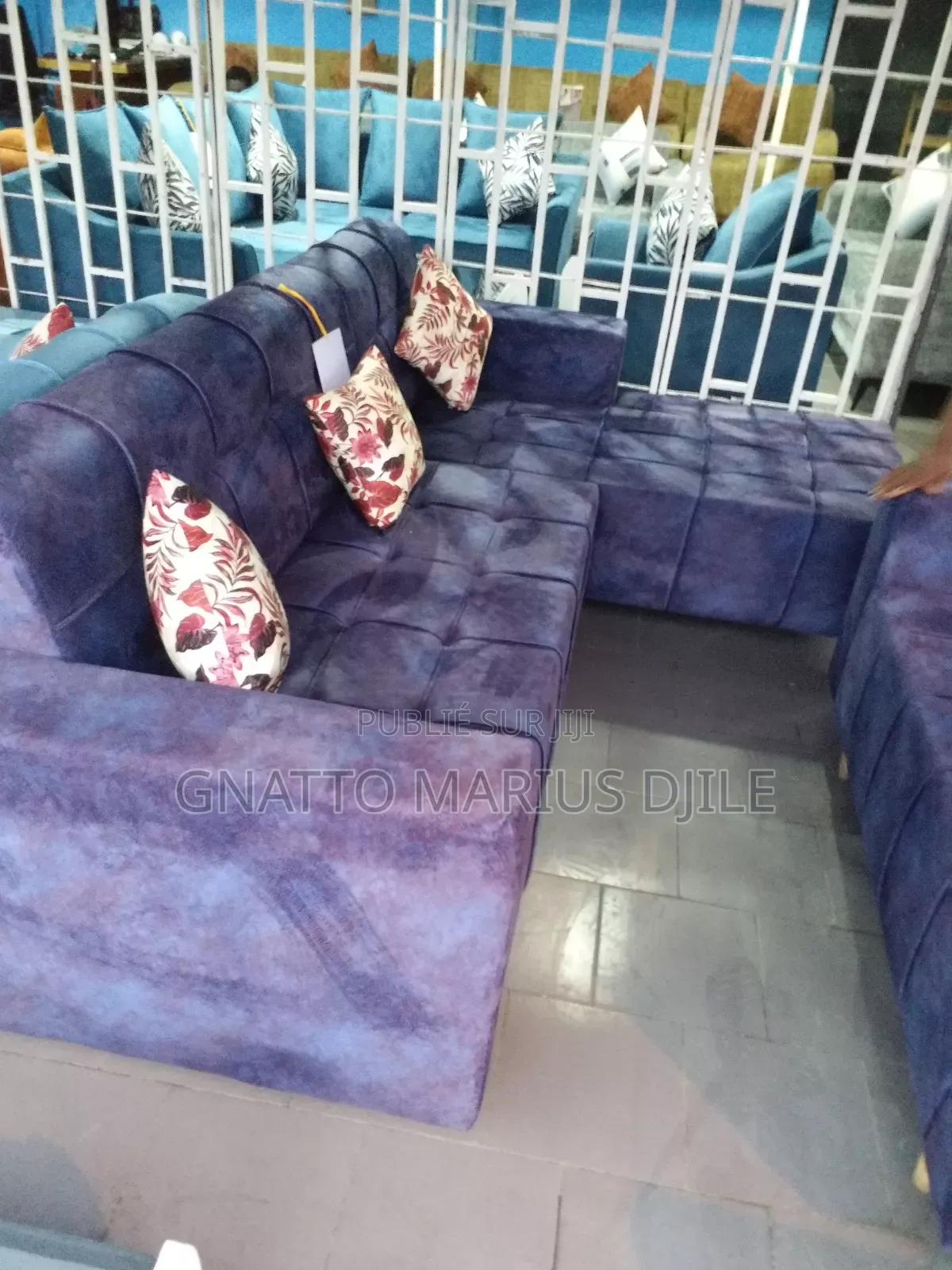 Fauteuil Désign en Velour Bleu Petrole