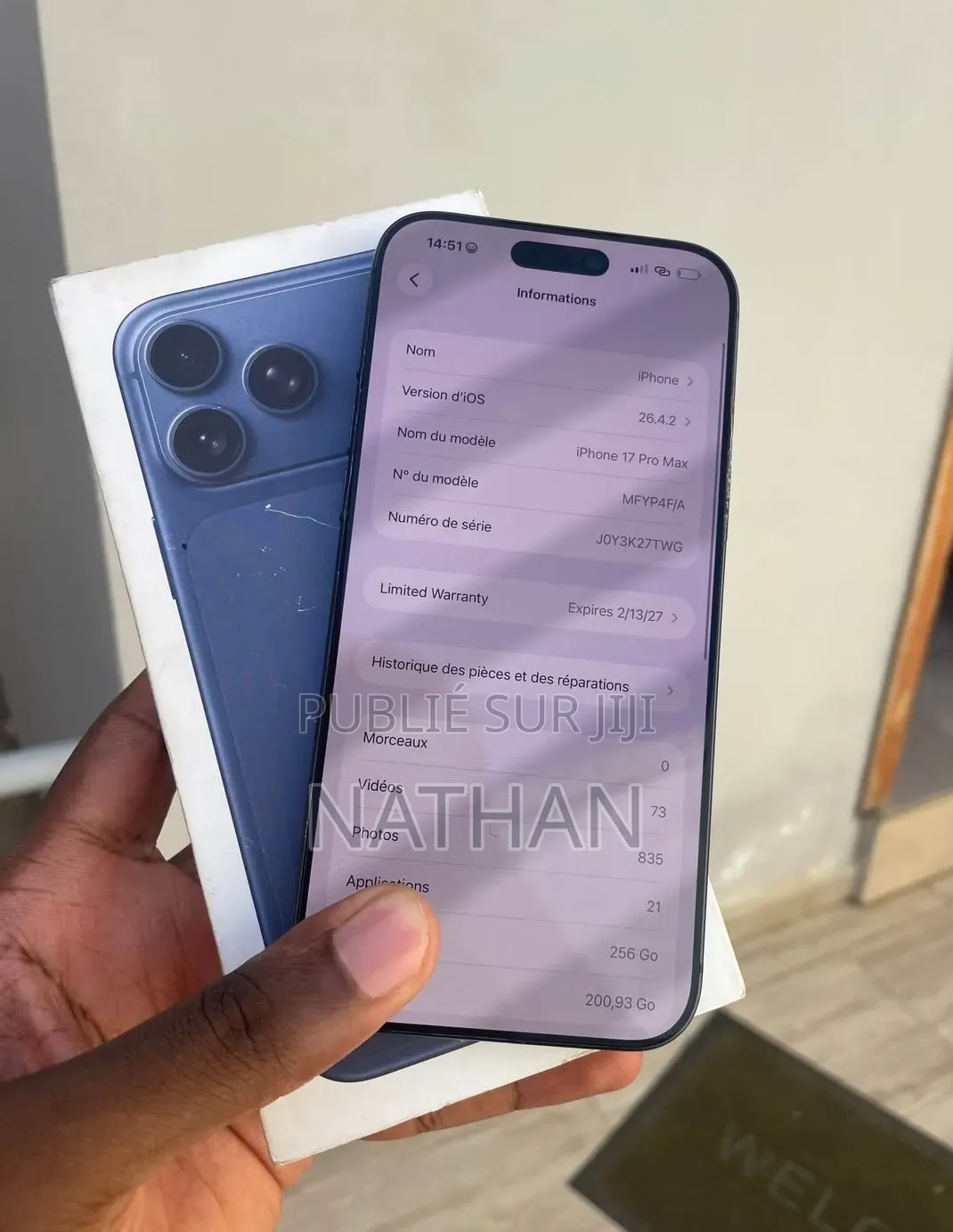Nouveau Apple iPhone 17 Pro Max 256 GB Bleu