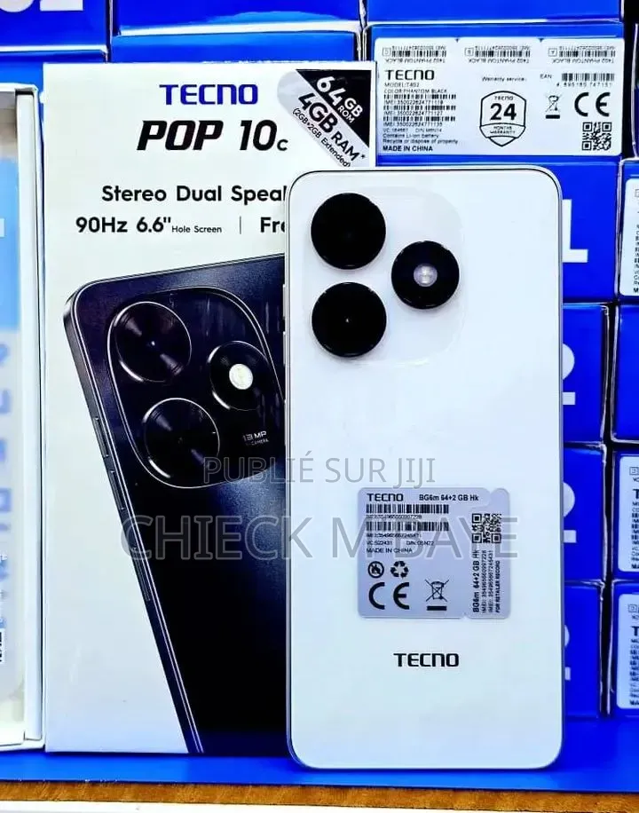 Nouveau Tecno Pop 10 128 GB Blanc