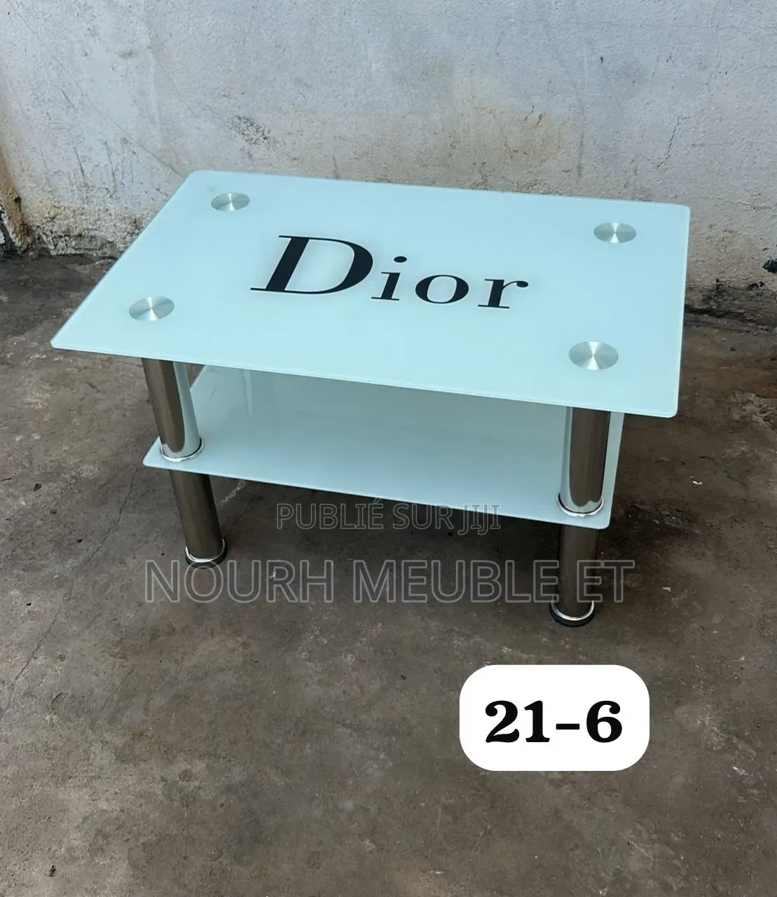 Table Basse Centrale Vitrée- Blanc – Neuf - Adjamé