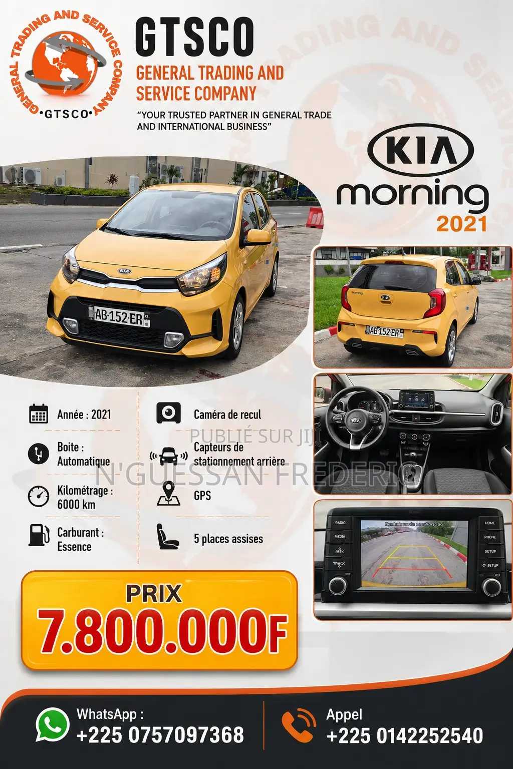 Kia Morning 2021 Jaune