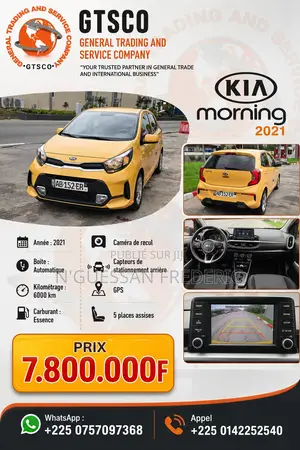 Kia Morning 2021 Jaune