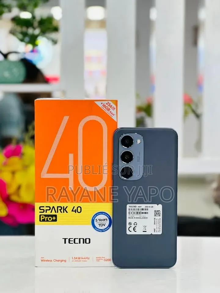 Nouveau Tecno Spark 40 Pro+ 256 GB Noir