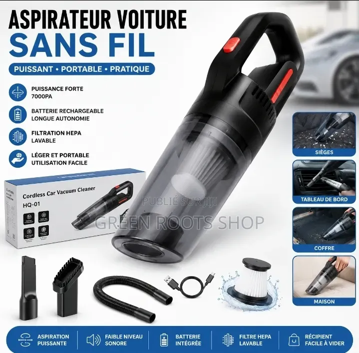 Aspirateur Voiture Sans Fil – Puissant Portable