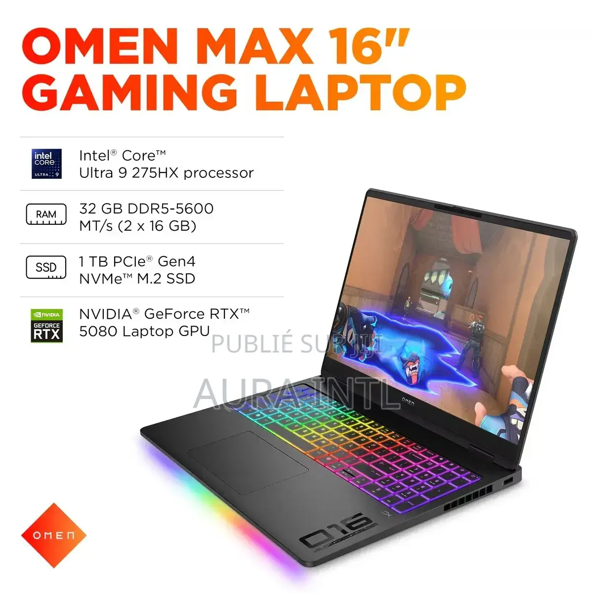 Nouveau Ordinateur portable HP Omen Max 16 32GB AMD Ryzen 9 SSD 1T