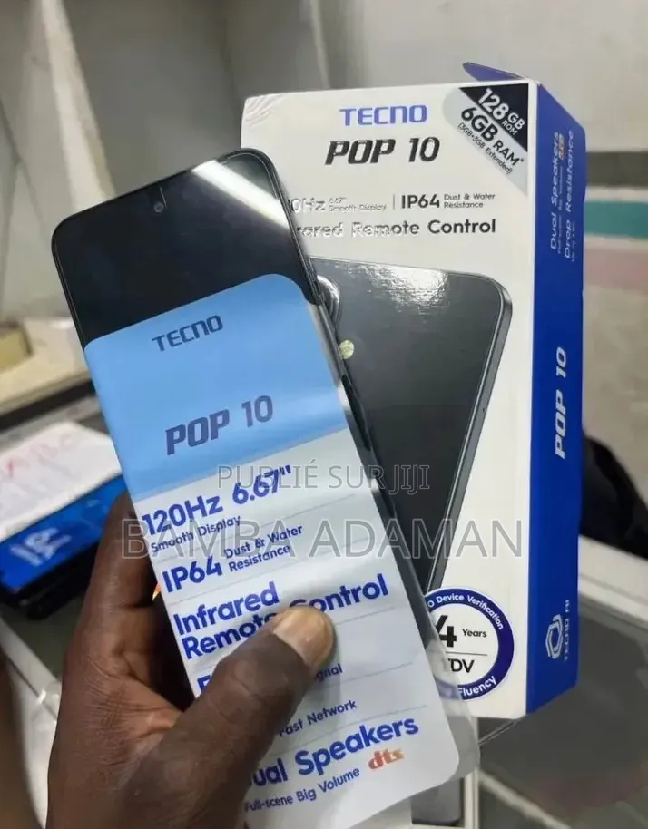 Nouveau Tecno Pop 10 128 GB Noir
