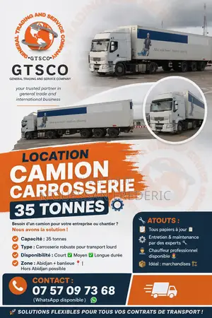 Location Camion Carrosserie 35 Tonnes Pour Le Transport De Marchandise