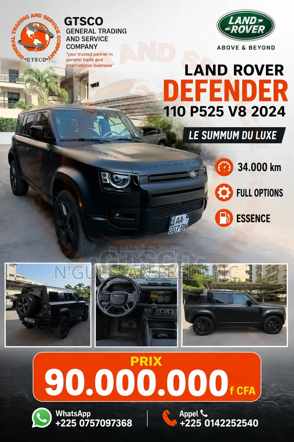 Land Rover Defender V8 2024 Noir