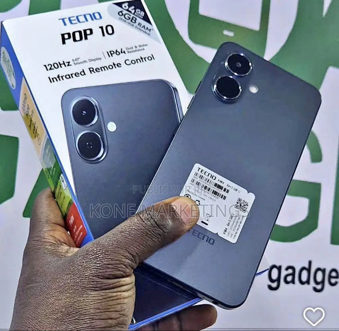 Nouveau Tecno Pop 10 128 GB Noir