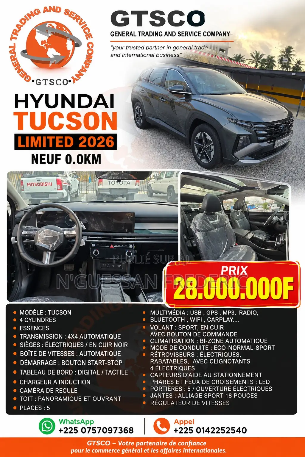 Nouveau Hyundai Tucson Limited 2026 Gris