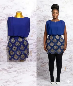 Tunique Africaine Bleue Pour Femme. Solde : 1500fcfa