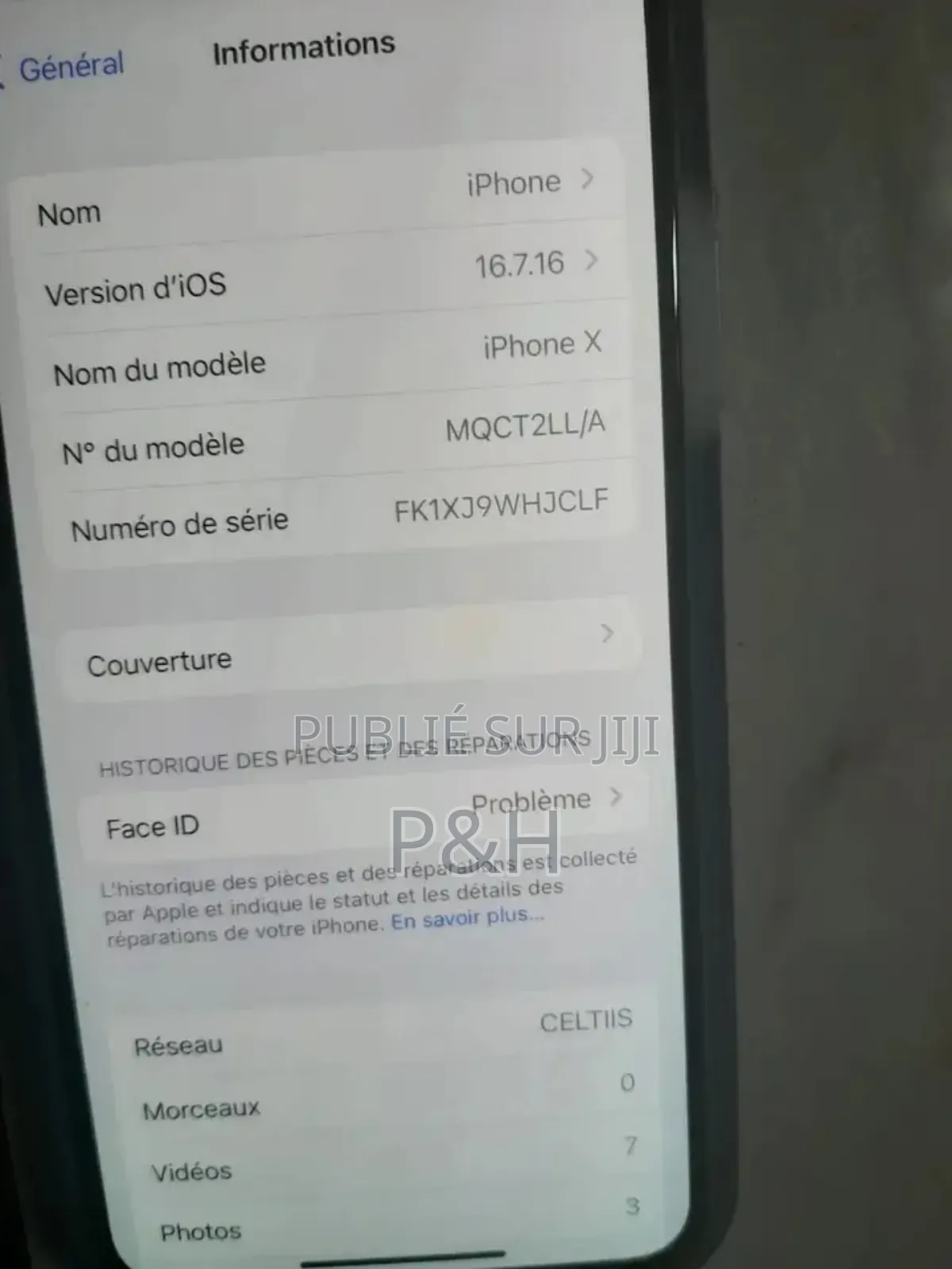 Apple iPhone X 64 GB Blanc