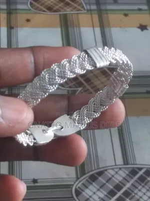 Bracelet Natte en Argent Blanc