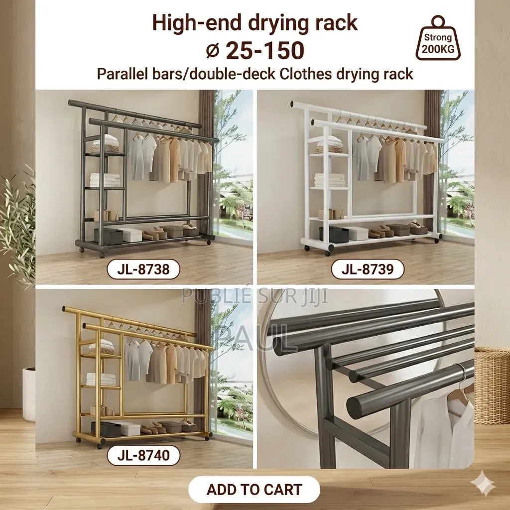 Étagère À Double Barre, Pour Rangement De Vêtements Et Chaussures